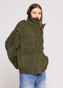 FIELD BOMBER IN SUEDE - GREEN