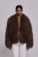 Mongolia shearling Coat Coffe