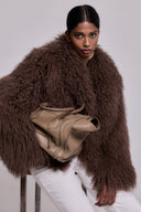 Mongolia shearling Coat Coffe