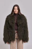 Mongolia shearling Coat Green