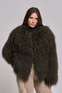 Mongolia shearling Coat Green