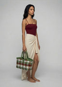 CRUDELIA MADRAS SAGE-WHITE-BAROLO-GOLD