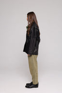 FRINGE JACKET in GENUINE BLACK Leather