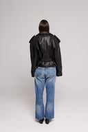 TRENCH SHORT IN GENUINE HAMMERED LEATHER
