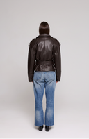 TRENCH SHORT IN GENUINE HAMMERED LEATHER