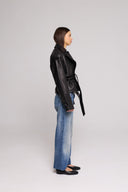 TRENCH SHORT IN GENUINE HAMMERED LEATHER