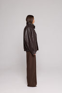 Bomber Over in Vera Pelle Martellata Brown