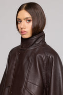 Bomber Over in Vera Pelle Martellata Brown