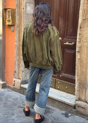 FIELD BOMBER IN SUEDE - GREEN