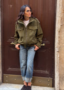 FIELD BOMBER IN SUEDE - GREEN