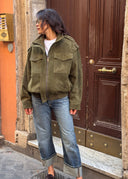FIELD BOMBER IN SUEDE - GREEN